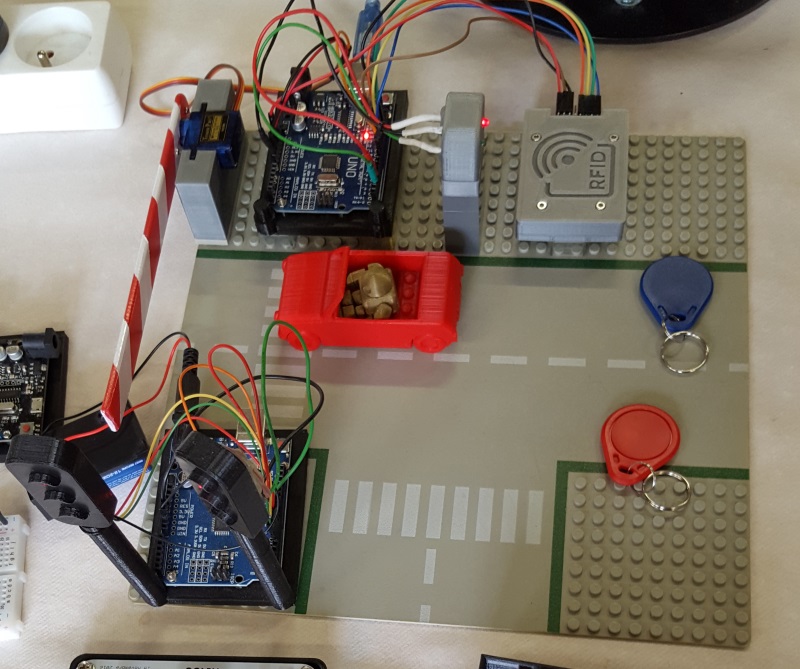 Barrière contrôlée par des badges RFID