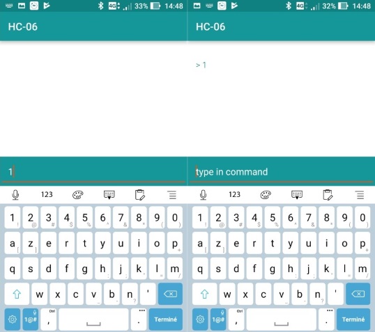 Envoi de donnée en Bluetooth vers l'Arduino