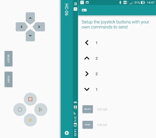 Programmation des boutons pour envoyer automatiquement les données (en Bluetooth) vers l'Arduino.