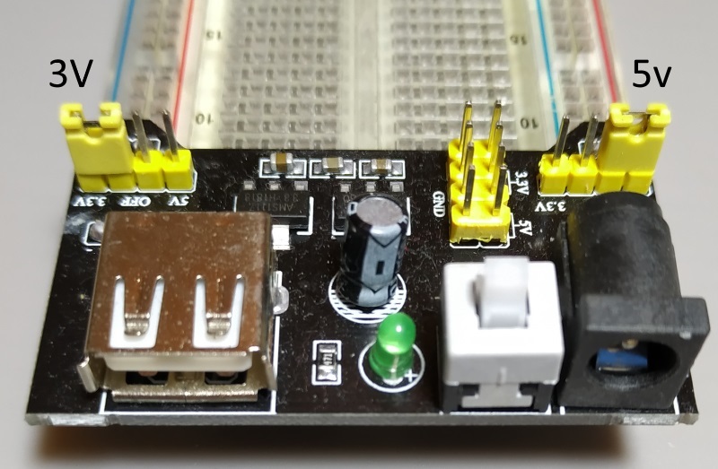 Module d'alimentation 3,3 V ou 5V pour breadboard (platine d'essai).