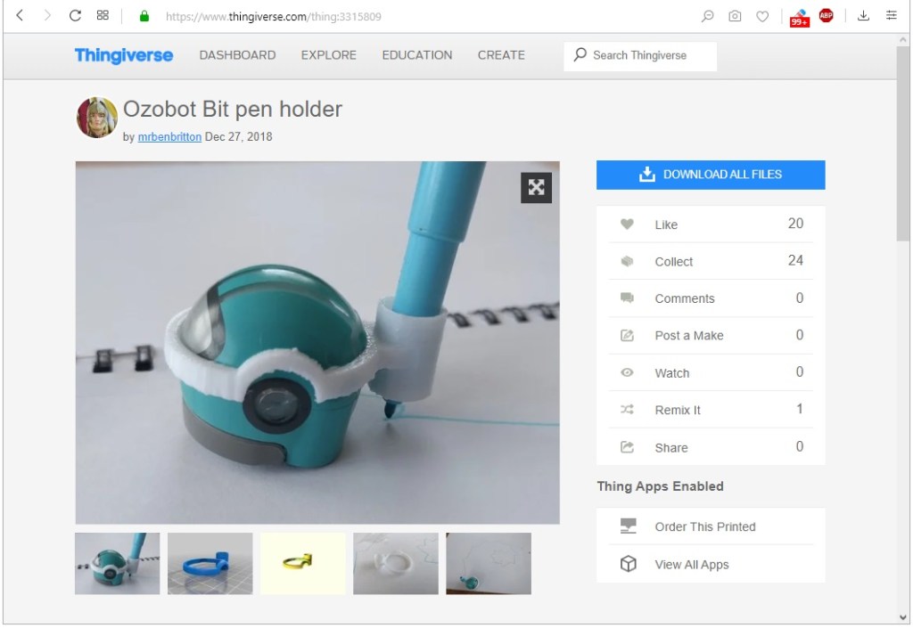 Ajouter un support de crayon à l'Ozobot (à télécharger et imprimer en 3D)