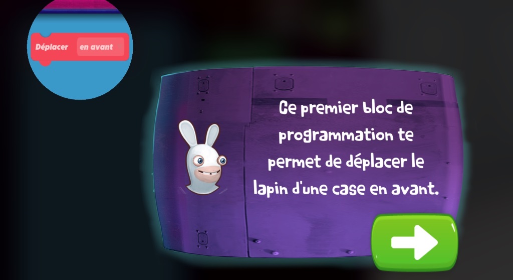 Présentation d'un bloc de Rabbids Coding