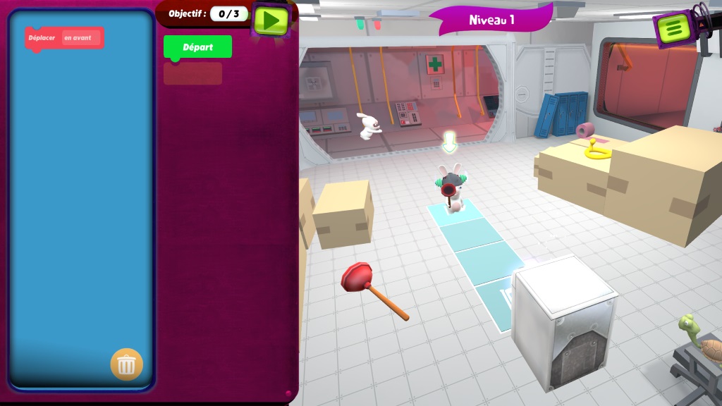 1er niveau de Rabbids Coding