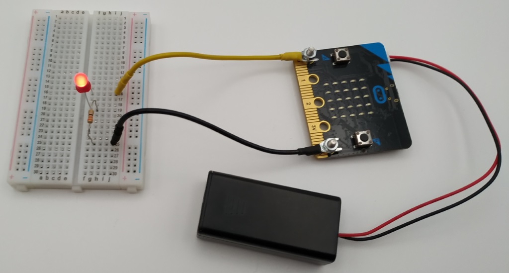 branchement d'une LED au micro:bit