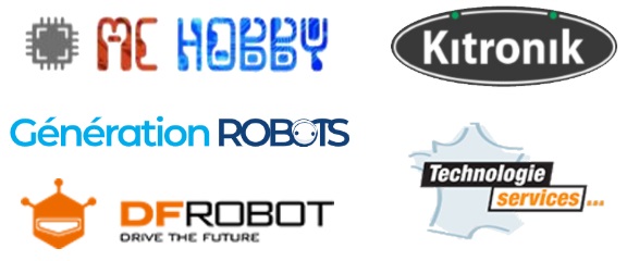 MChobby, Kitronik, Technologie Services, DF Robot, Génération Robots