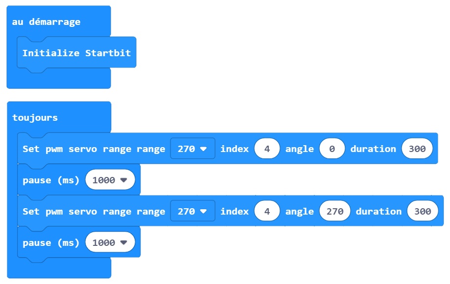 Programmation d'un servomoteur