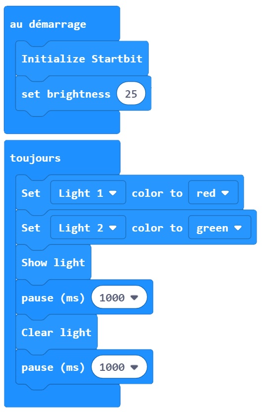 Programmation des LED Neopixel avec la bibliothèque Startbit