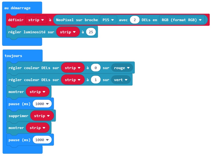 Programmation des LED Neopixel avec la bibliothèque Neopixel