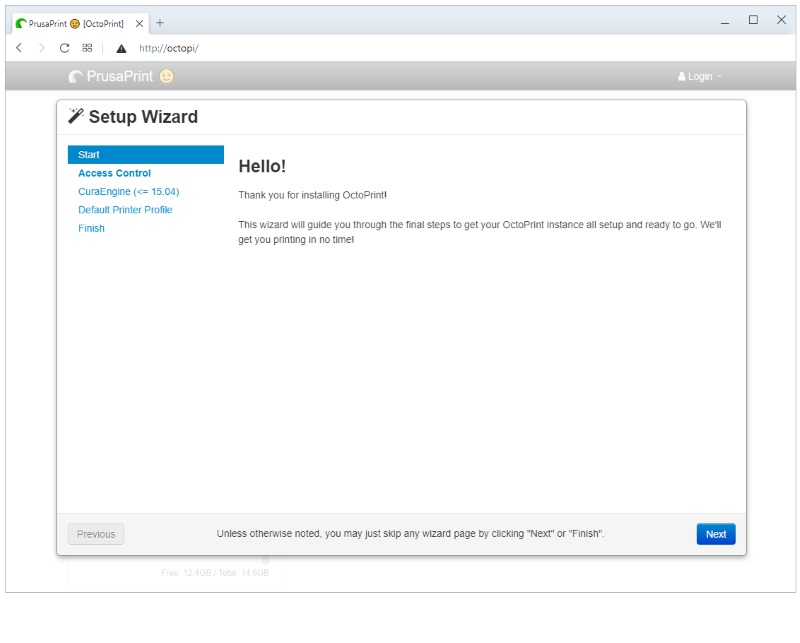 Configuration d'Octoprint