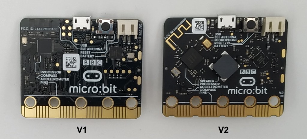 micro:bit V1 et V2 (verso)