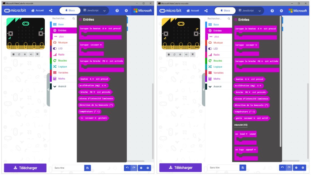 Mise à jour de MakeCode