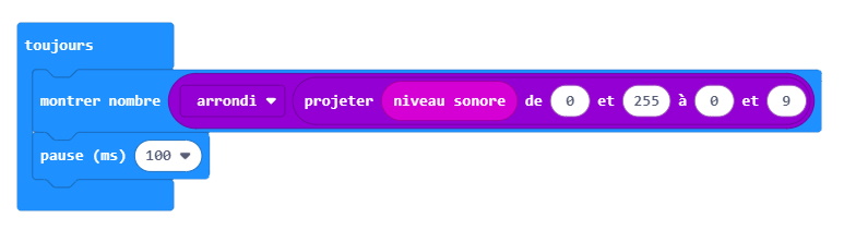 Affichage du volume sonore avec le micro:bit V2 et MakeCode