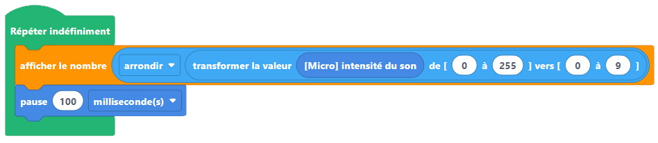 Affichage du volume sonore avec le micro:bit V2 et Vittascience