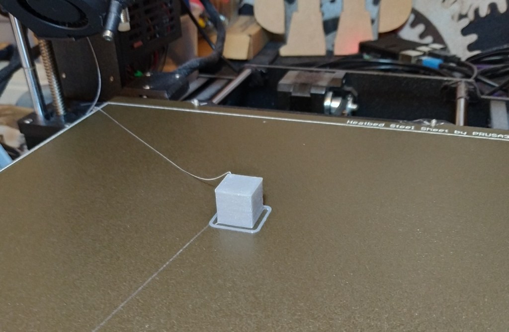 Impression du cube de test l'imprimante Prusa i3 MK3