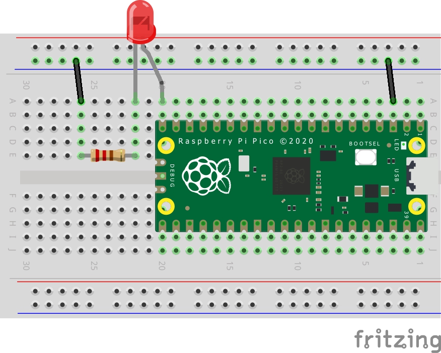 Branchement d'une LED externe (GP15)