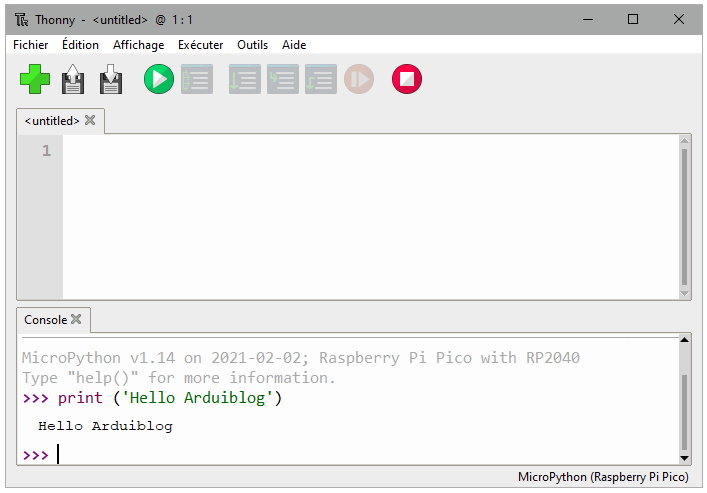 Thonny, l'IDE officiel du Raspberry Pi Pico