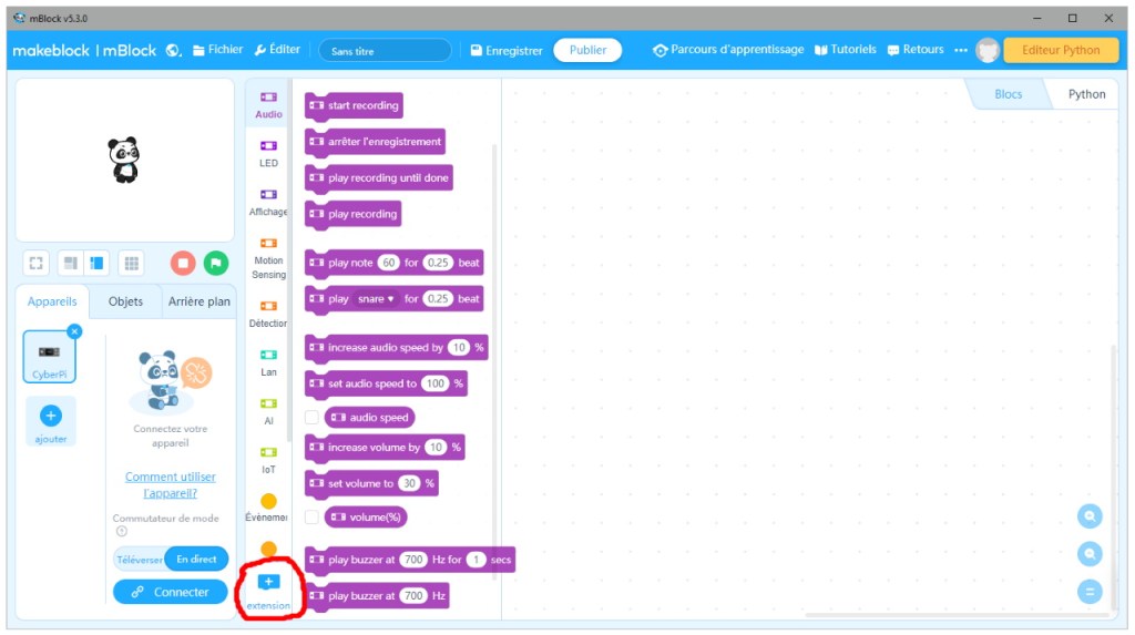 Ajout des extensions