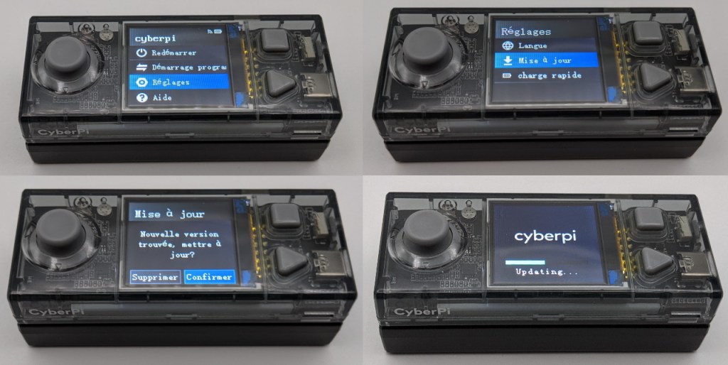 Mise à jour du firmware depuis la CyberPi connectée en WiFi