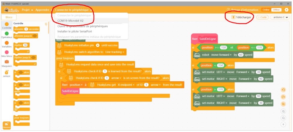 Téléversement sous Mind+