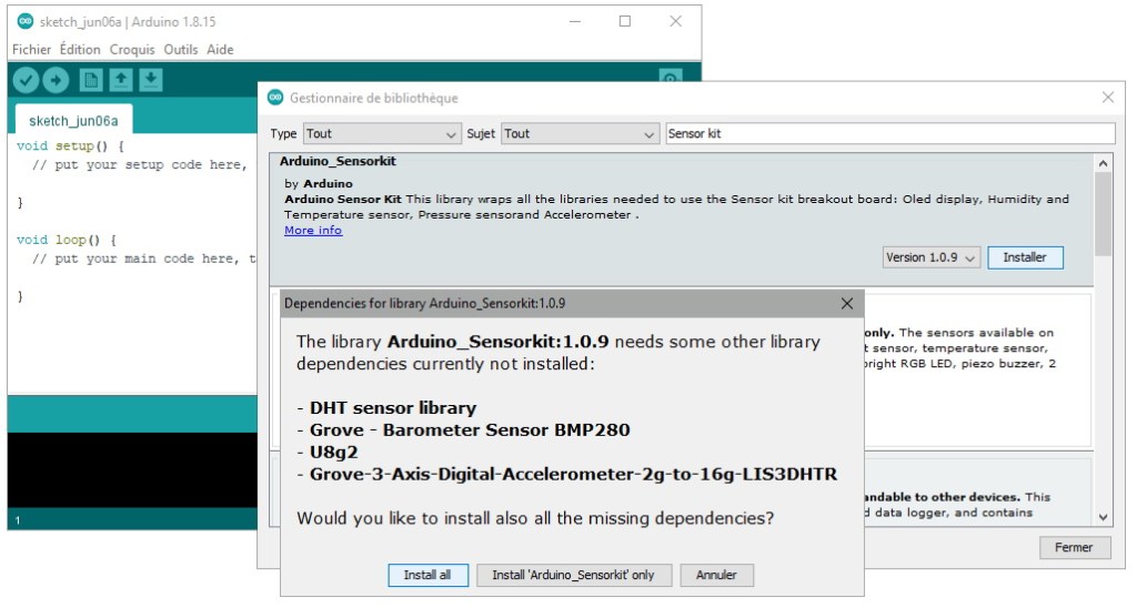 Installation automatique des dépendances de la bibliothèque