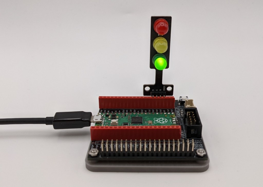Module feu tricolore sur la carte PicoHat