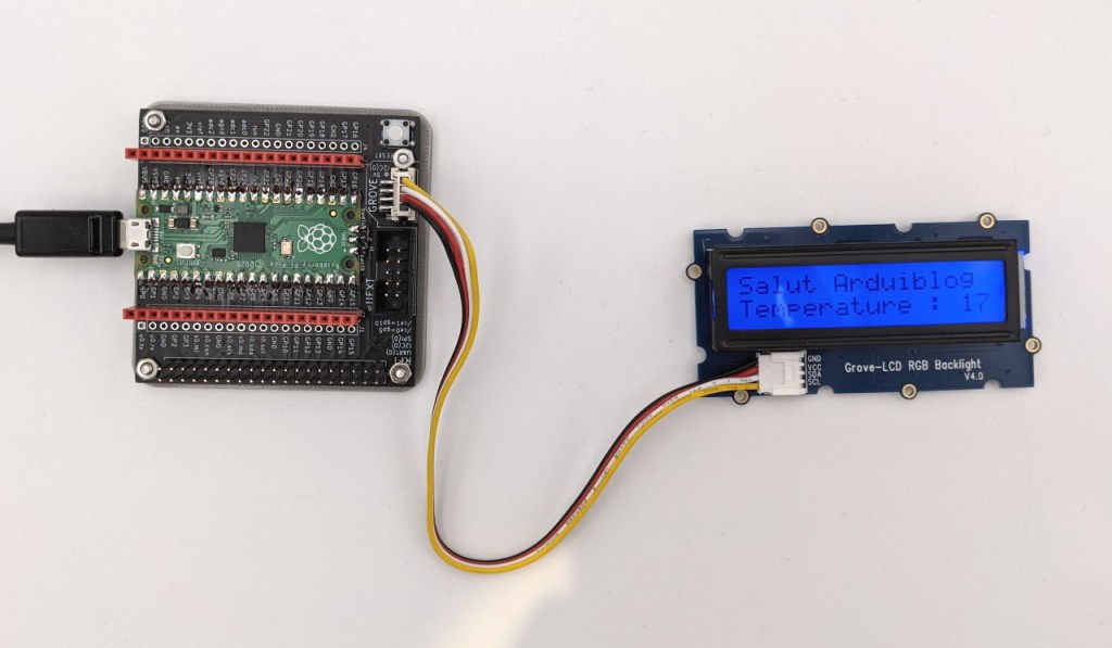 Afficheur LCD Grove sur la carte PicoHat