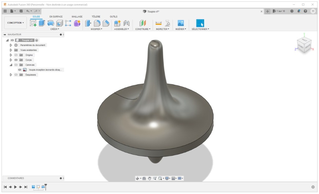 Modélisation d'une toupie avec Fusion 360