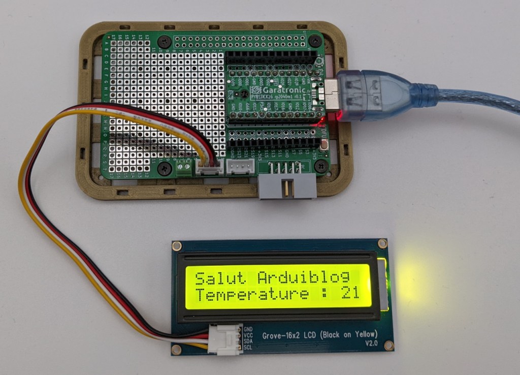 Afficheur LCD 1602 Grove avec le Protoface