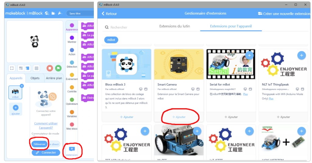 Ajout de la Smart Camera dans mBlock5