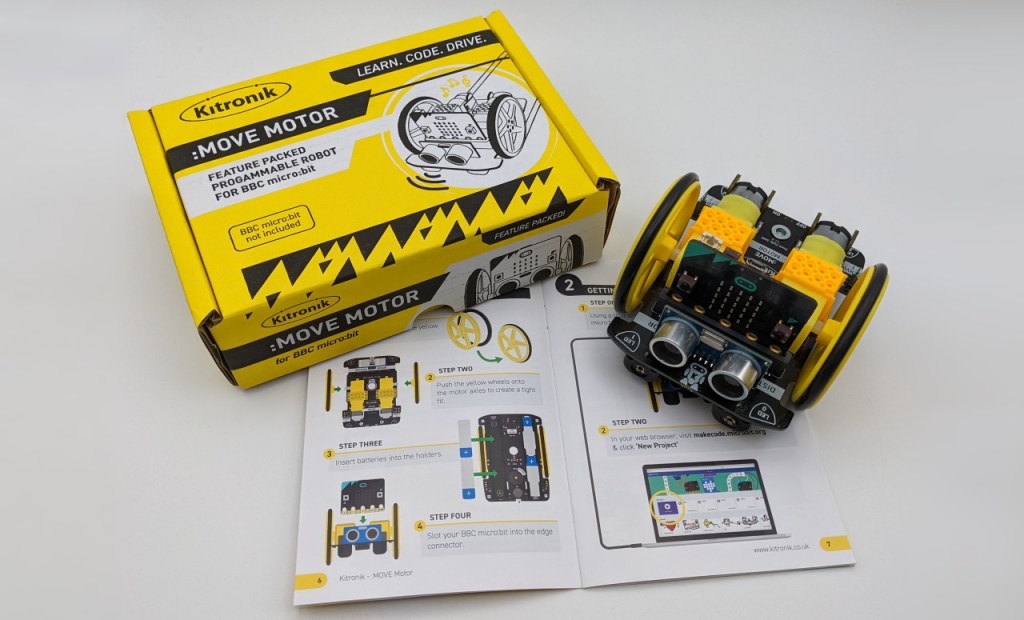 MOVE Motor de Kitronik avec sa notice et sa boite