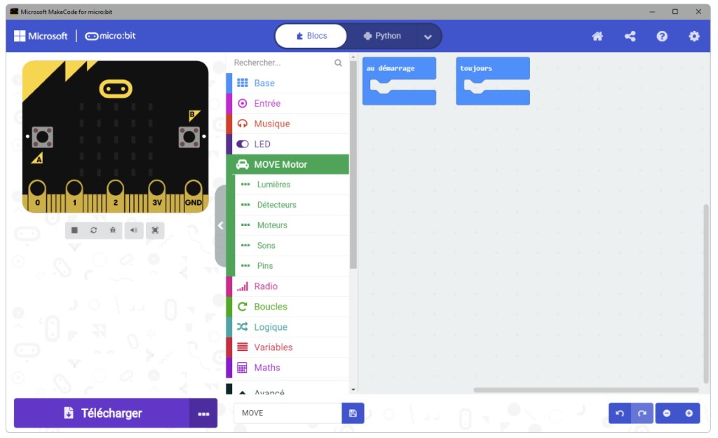 La bibliothèque MOVE Motor de Kitronik