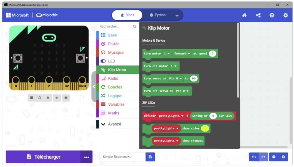 La bibliothèque Klip Motor de Kitronik