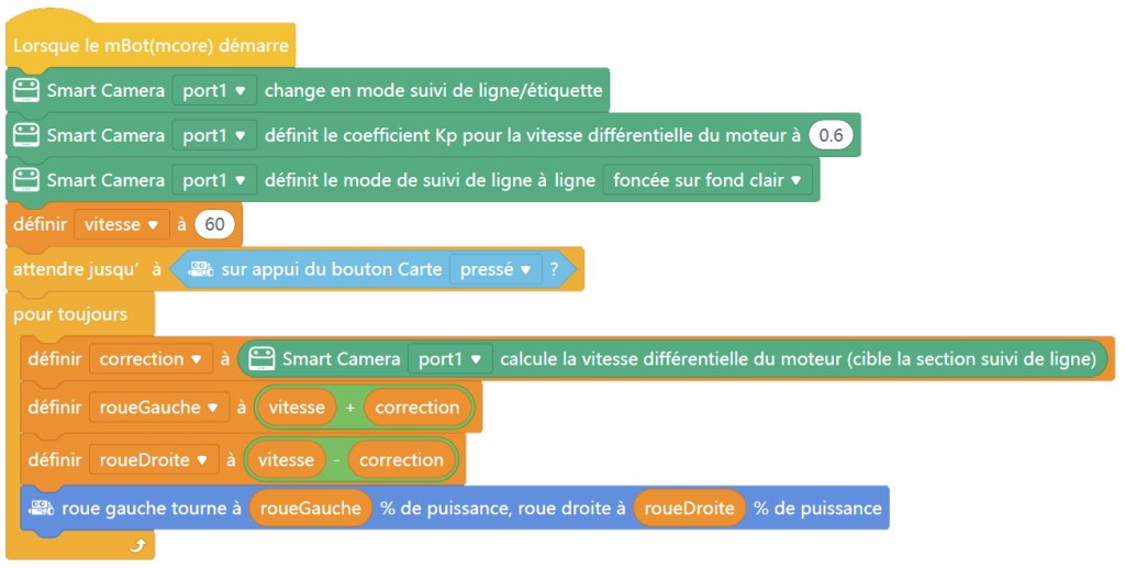 Exemple de code de suivi de ligne