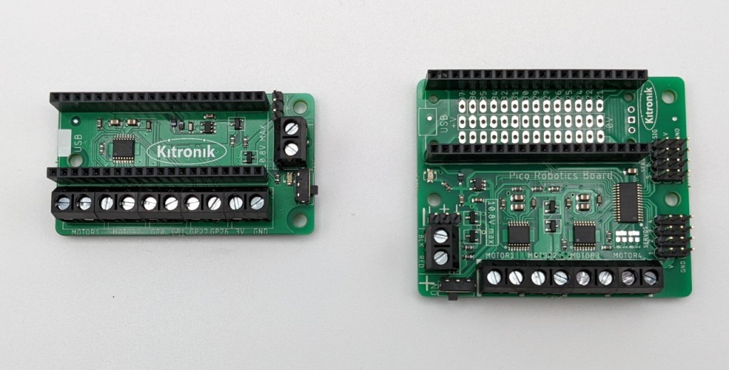 Cartes Motor Driver et Pico Robotics Board de Kitronik