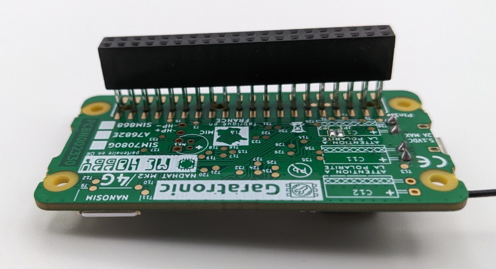 Insertion dedu prolongateur GPIO dans la NadHAT MK2