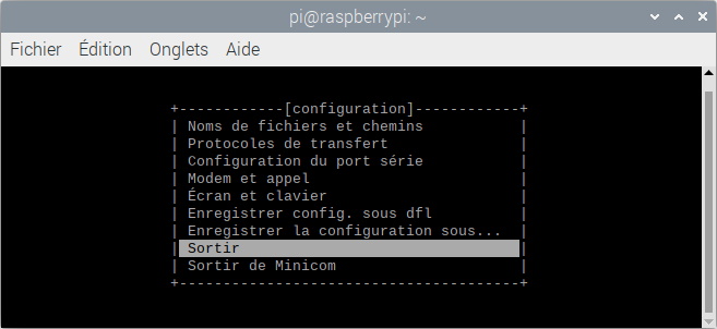 Sortie de Minicom