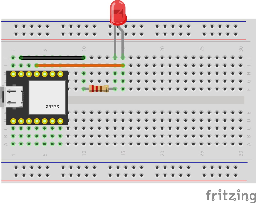 Branchement d'une LED au port D10