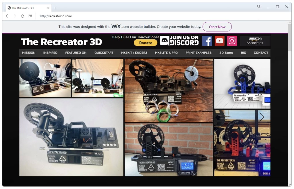 Site internet du Recreator