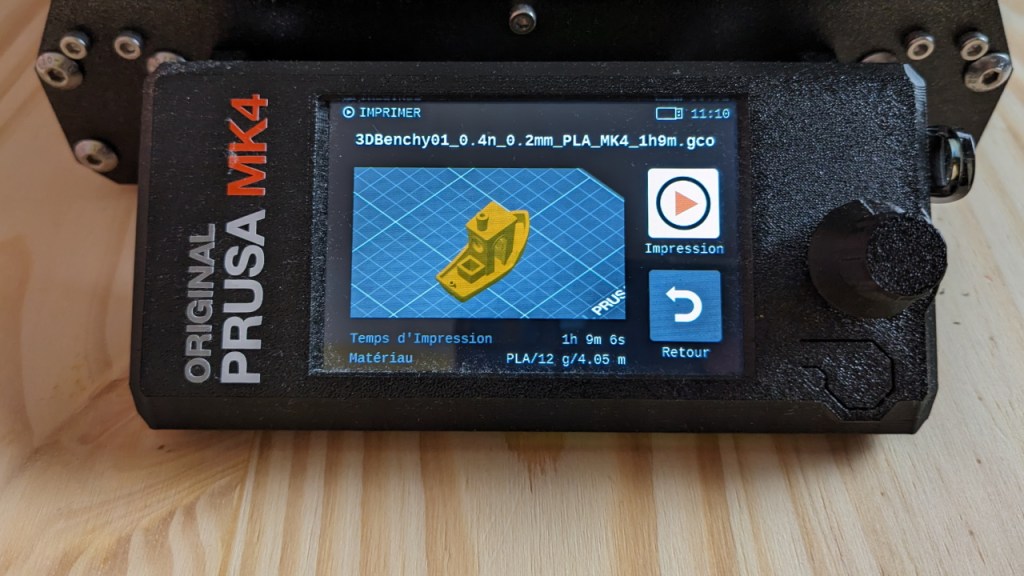 L'écran couleur de la Prusa MK4 