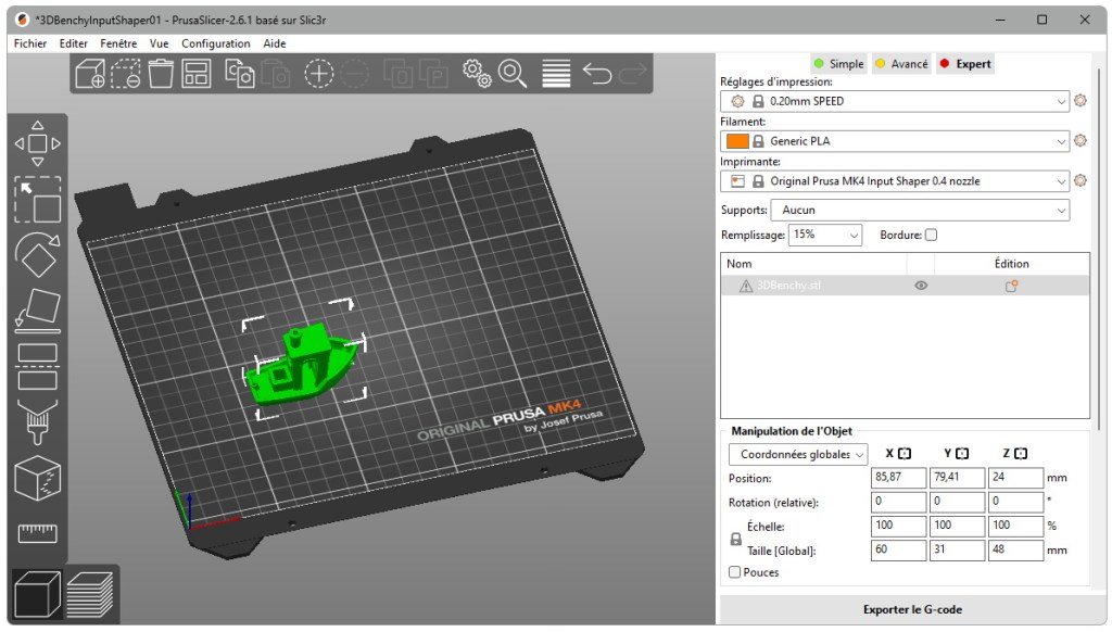 Profil SPEED avec Prusa Slicer