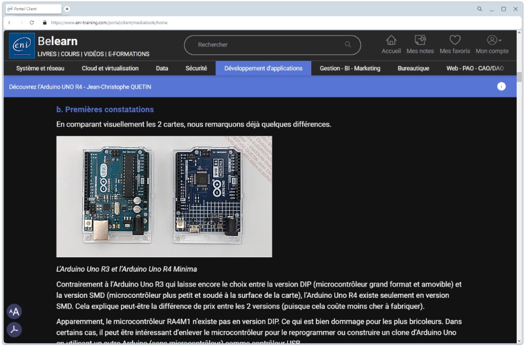 Un petit aperçu de l'article publié dans la Bibliothèque Numérique des éditions ENI.