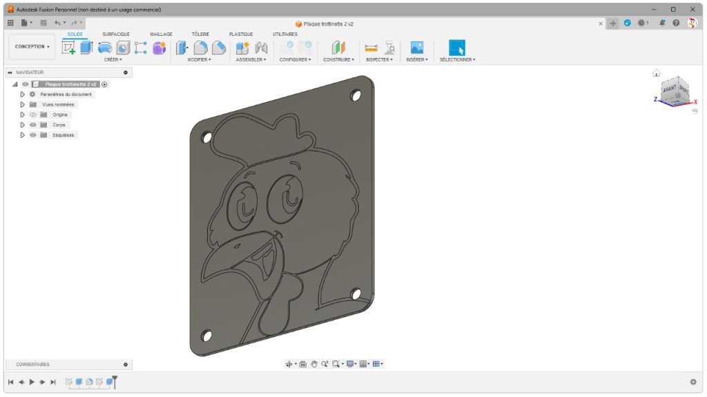 Inversion d'une image avec Fusion 360