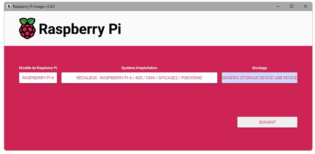 Installation de Recalbox avec Rasberry Pi Imager