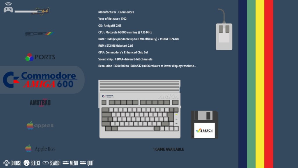 Ecran d'accueil de Recalbox