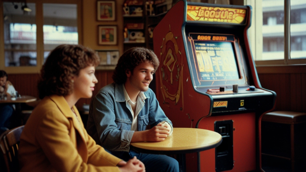 Borne d'arcade dans un café des années 1980