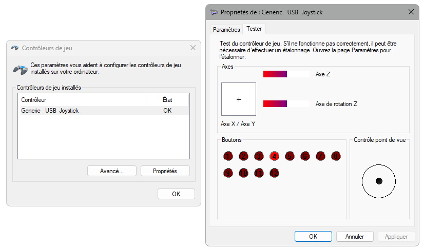 Test de la manette d'arcade sous PC