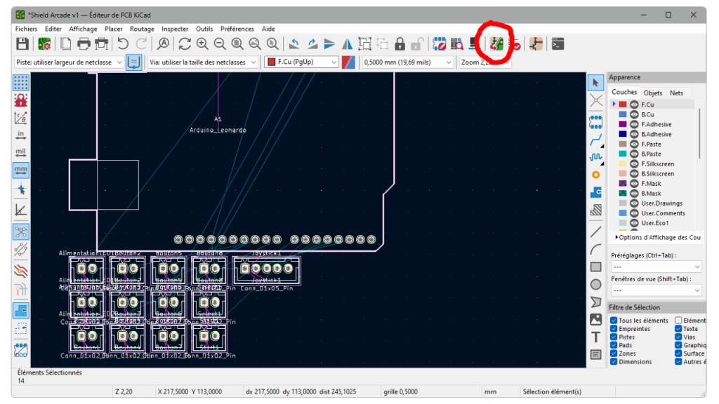 L'éditeur de PCB de KiCad