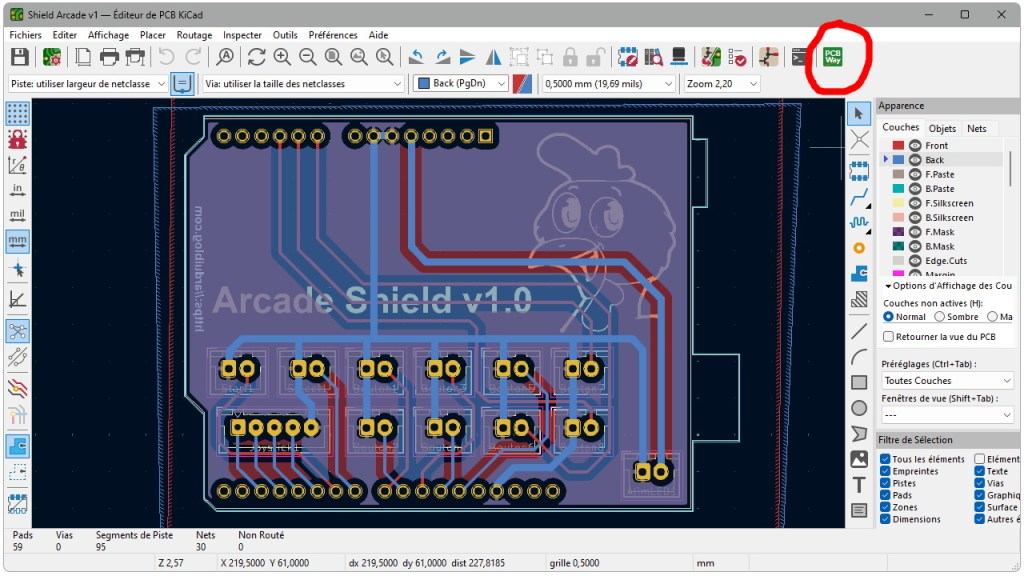Envoi du fichier Gerber avec le plugin PCBWay