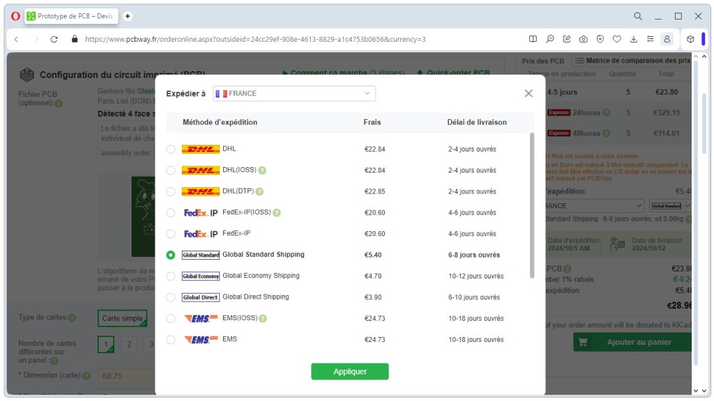 Choix du mode de transport