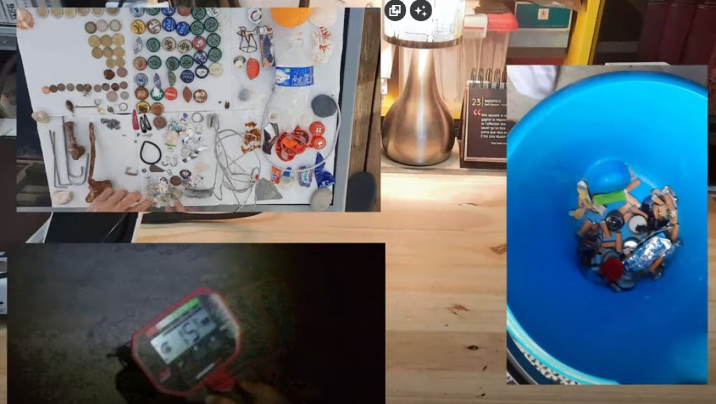 Ramassage d'ordures sur une plage